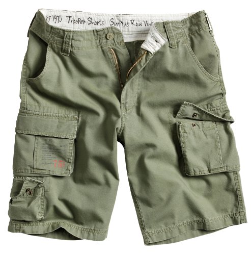 Surplus Raw Vintage Herren Cargo Trooper Shorts, Oliv, L von Surplus Raw Vintage