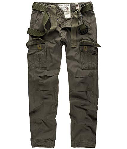 Surplus Herren Vintage Straight Fit Cargohose Premium Slimmy (XXL, oliv) von Surplus Raw Vintage