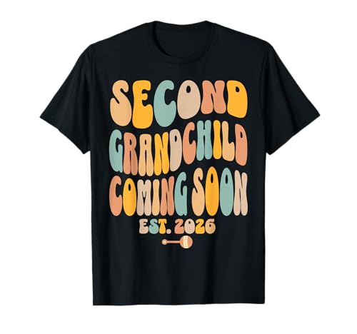 Second Grandchild Coming Soon 2026 Baby Ankündigung T-Shirt von Surprise Grandparents Pregnancy Announcement 2026
