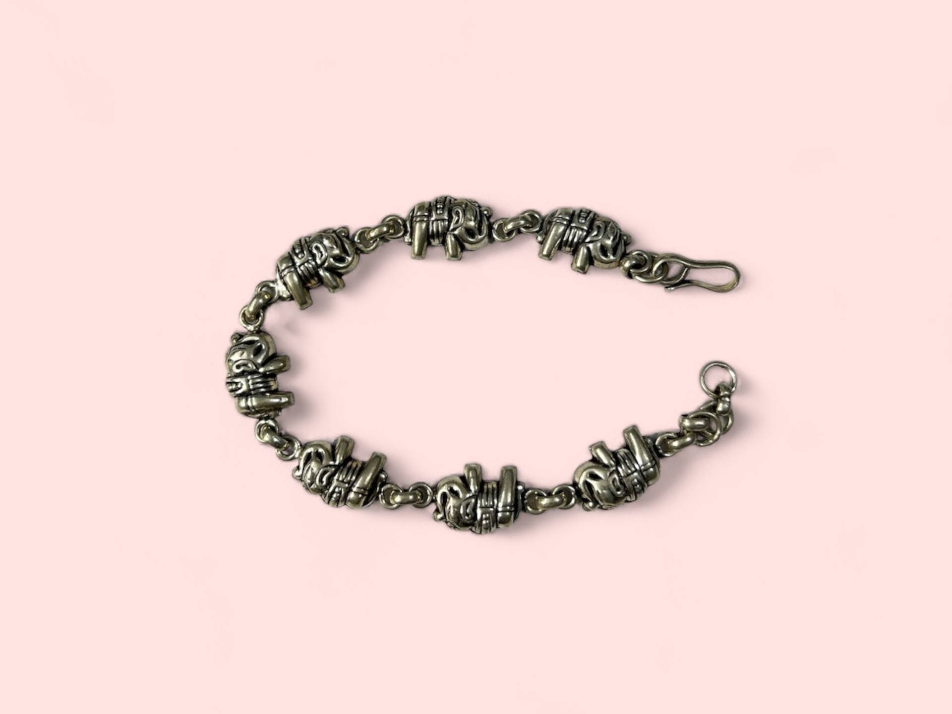 925 Sterling Silber Elefant Link Armband, Kompliziertes Design, Perfektes Geschenk, Verstellbares Vintage Look Kette Armband Für Frauen von SurrekhaCollections