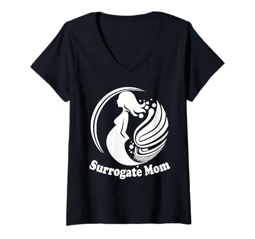 Damen Leihmutter T-Shirt mit V-Ausschnitt Damen Leihmutter T-Shirt mit V-Ausschnitt von Surrogate mom Surrogacy Pregnancy