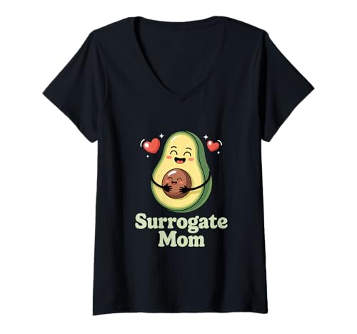 Damen Leihmutter T-Shirt mit V-Ausschnitt Damen Leihmutter T-Shirt mit V-Ausschnitt von Surrogate mom Surrogacy Pregnancy