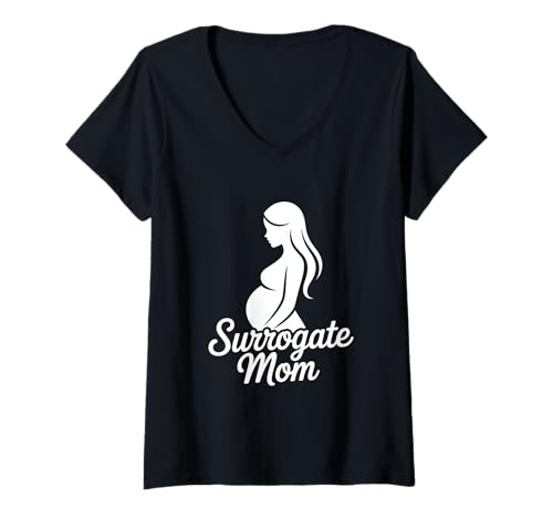 Damen Leihmutter T-Shirt mit V-Ausschnitt Damen Leihmutter T-Shirt mit V-Ausschnitt von Surrogate mom Surrogacy Pregnancy
