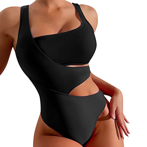 Badeanzug Damen Große Größe Große Brüste Bademode Set Bauchweg Strandmode Beachwear Einteilige Schwimmanzug V Ausschnitt Monokini Badeanzüge Große Größen Bademode High Waist Badeanzug Shape Neckholder von Surttan