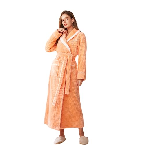 Bademantel Xxl Übergröße Damen Thermo Frotteekleid Bath Robe Große Größen Elegant Kuschelig Morgenmantel Lang Baumwolle Frottier-Bademantel Mit Kapuze Dicker Frottee Bademantel Plüsch Badeponcho von Surttan