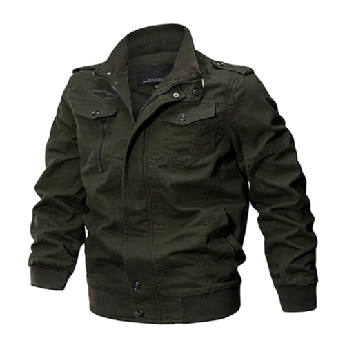 Bomberjacke Herren 5xl Übergröße Basic Stehkragen Mantel Mit Taschen Zip Sportjacke Fashion Jacke Baumwolle Wachsjacke Blouson College Hybridjacke Fall Winter Wanderjacke Oversize Vintage Jacken Y2k von Surttan