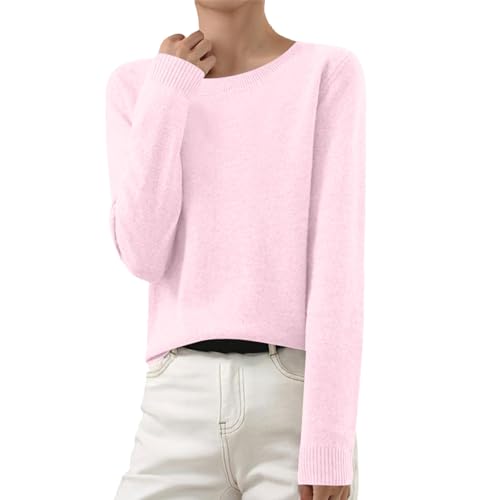 Frauen Pullover Winter Pulli Pullover V-Ausschnitt Elegant Einfarbig Strickpulli Baumwolle Grobstrick Winterpullover Warm Wollpullover Casual Lose Cashmere Pullover Gestrickter Sweater von Surttan