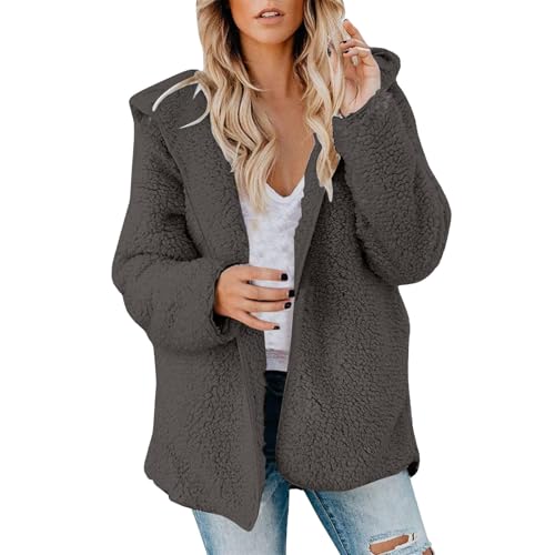 Jacket Damen Fleece Gefüttert Softshellmantel Damendaunenjacke Große Größen Kuschelig Daunen Winterjacke Kurz Teddyfutter Puffer Mantel Mit Reissverschluss Leicht Winterjacke Daunen Dicke Steppjacke von Surttan