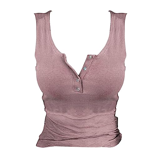 Meine Bestellungen Anzeigen,Tanktop Damen Baumwolle Damen Tank Top mit Integriertem BH Ärmellos Tanktops Sommer T Shirt Basic Oberteile Blusentop Lässige Top von Surttan