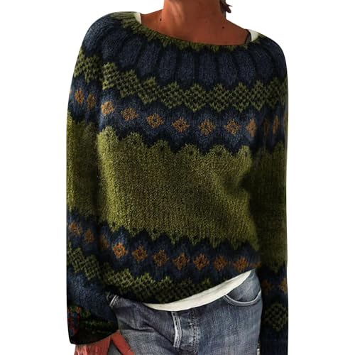 Surttan Norweger Pullover Damen Winter Warm Pullover Winterpullover Elegant Rundhals Langarm Bunte Strickpullover Casual mit Aufdruck Gestrickte Pulli Mode Bequem Oversize Wollpullover Fleecepullover Surttan Norweger Pullover Damen Winter Warm Pullover Winterpullover Elegant Rundhals Langarm Bunte Strickpullover Casual mit Aufdruck Gestrickte Pulli Mode Bequem Oversize Wollpullover Fleecepullover von Surttan