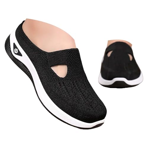 Orthopädische Hausschuhe Damen Sommer Orthopädische Sandalen Vorne Geschlossen Mit Fußbett Ergonomische Schuhe Weite H Slip on Atmungsaktive Sabots Breite Füße Krankenschwester Schuhe Pantoletten von Surttan