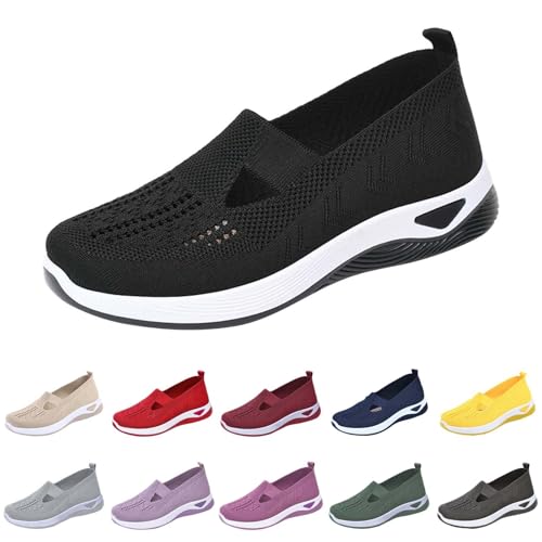 Orthopädische Schuhe Damen, Bequem Sandalen Outdoor Krankenschwester Walkingschuhe Slip-On Schuhe Sneaker Vermascht Gesundheitsschuhe Memory Schaum Sommerschuhe Leicht Turnschuhe von Surttan