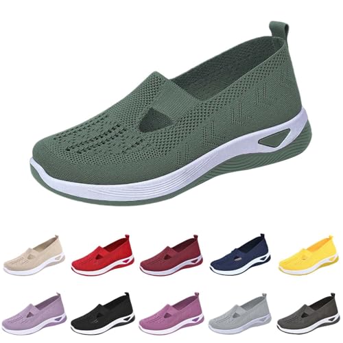 Orthopädische Schuhe Damen, Bequem Sandalen Outdoor Weite H Gesundheitsschuhe Leicht Walkingschuhe Sommerschuhe Atmungsaktives Turnschuhe Slip-On Schuhe Vermascht Sportschuhe von Surttan
