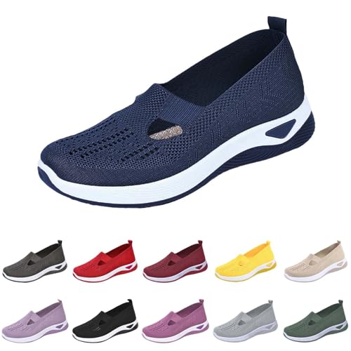 Orthopädische Schuhe Damen, Krankenschwester Walkingschuhe Slip-On Outdoor Sneaker Memory Schaum Turnschuhe Sportschuhe Sommer Schuhe Weite H Sommerschuhe Atmungsaktives Sandalen von Surttan