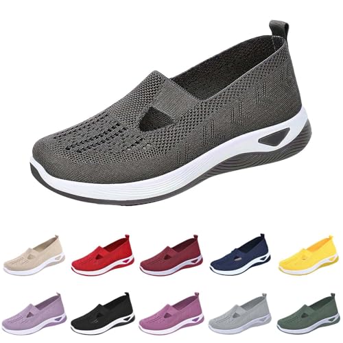 Orthopädische Schuhe Damen, Leicht Schuhe Vermascht Slip-On Sandalen Bequem Turnschuhe Sneaker Atmungsaktives Walkingschuhe Outdoor Gesundheitsschuhe Memory Schaum Sportschuhe von Surttan