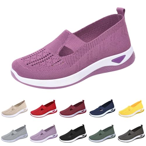 Orthopädische Schuhe Damen, Outdoor Sportschuhe Leicht Sommer Schuhe Bequem Sommerschuhe Walkingschuhe Memory Schaum Sandalen Slip-On Gesundheitsschuhe Vermascht Turnschuhe von Surttan
