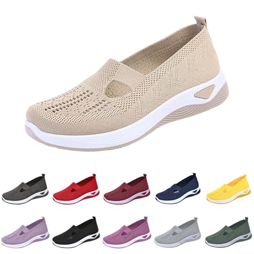Orthopädische Schuhe Damen, Slip-On Gesundheitsschuhe Outdoor Weite H Turnschuhe Vermascht Walkingschuhe Sneaker Memory Schaum Sportschuhe Krankenschwester Sandalen Sommer Schuhe von Surttan