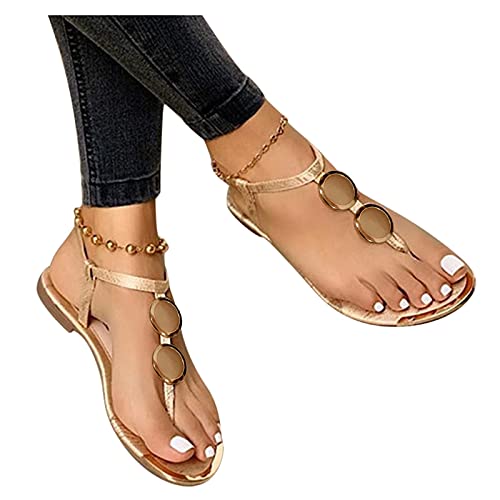 Sandalen Damen Flach Leichte Schöne Perlen Festliche Riemchensandalen Schick Flip Flops Hausschuhe Beach Damenschuhe 2022 Slides Bohemian Strass Flach Sandaletten Flache Sommerschuhe von Surttan