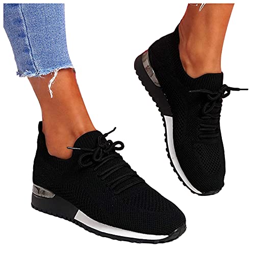 Schuhe Damen Frühling 2022 Freizeit Leichte Plateau Schuhe Sportlich Schnürhalbschuhe Bequem Slip On Sneaker Dämpfung Schuhe Fitness Sommer Trekking- & Wanderschuhe Joggingschuhe Barfußschuhe von Surttan