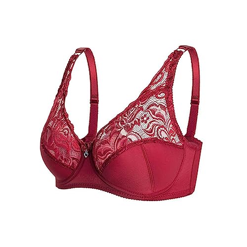 Seamless BH Damen Atmungsaktiver Büstenhalter Ohne Bügel Bügelloser Push Up Seamless Minimizer-BHS Hautfreundlich Sport Bustier Große Brust Spitze Unterwäsche Schlaf BH Bequemer Baumwolle Sport-BHS von Surttan