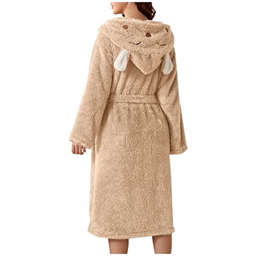 Surttan Bademantel Damen Flauschig Frottier-Bademantel Mit Kapuze Winter Große Größen Hausmantel Lang Thermo Loungewear Bathrobe Leicht Dicker Sauna Bademantel Kuschel Bademantel Set Bademäntel von Surttan