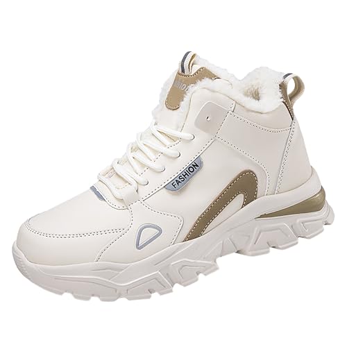 Surttan Damen Stifel Klassische Wasserdicht Boots Damenstiefel Fellgefütterte Flach Schnee Stiefel Winterschuhe Kuschelig Snow Boots Winterstiefeletten Winter Winterstiefel Damenstiefeletten von Surttan