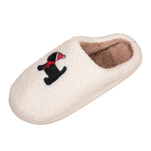 Surttan Hüttenschuhe Damen Hausschuhe Herren Plüsch Witzig Weihnachten Schlappen Niedliche Kuschel Heimschuhe Tier Homeslippers Warm Weihnachtshausschuhe Weiche Sohle Pantoffeln Hausschuhe von Surttan