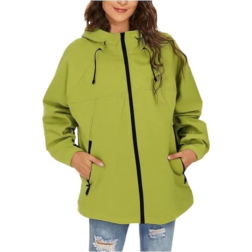 Surttan Regenjacke Damen Wasserdicht Atmungsaktiv Softshelljacke Outdoor Leichte Sommerjacke Große Größen Regenparka Kapuze Mit Kordelzug Outdoorjacke Regenponcho Zum Wandern Reisen Treking Fahrrad von Surttan