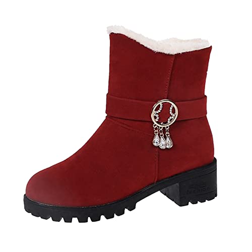 Surttan Stiefel Schwarz 38 Damen Weitschaft Gummistiefel Warme Gefüttert Anti-Rutsch Wasserdicht Winterschuhe High Top Anti-Rutsch Thermostiefel Winterstiefel Winter Gr.37-46 Schwarz Braun Grau Khaki von Surttan