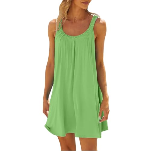 Surttan Strandkleider Damen Sommer Kurz Sommerkleid Bikini Cover Up Strandkleid Strand Kleider Casual Ärmellos Tshirt Kleid Minikleid von Surttan