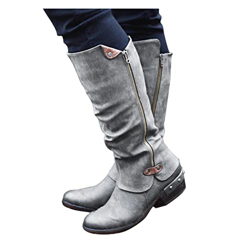 Surttan Winterstiefel Damen Stallschuhe Wasserdicht mit Absatz Damen Schuhe Stiefel Herbst Gefüttert Winterschuhe Schwarz Braun Grau Rosa Größe Knöchel Vintage-Schuhe Trekking Wander Schuhe von Surttan