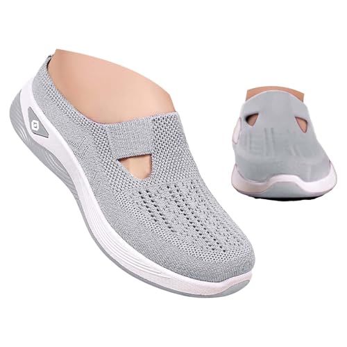 Orthopädische Hausschuhe Damen Sommer Orthopädische Sandalen Vorne Geschlossen Mit Fußbett Ergonomische Schuhe Weite H Slip on Atmungsaktive Sabots Breite Füße Krankenschwester Schuhe Pantoletten von Surttan