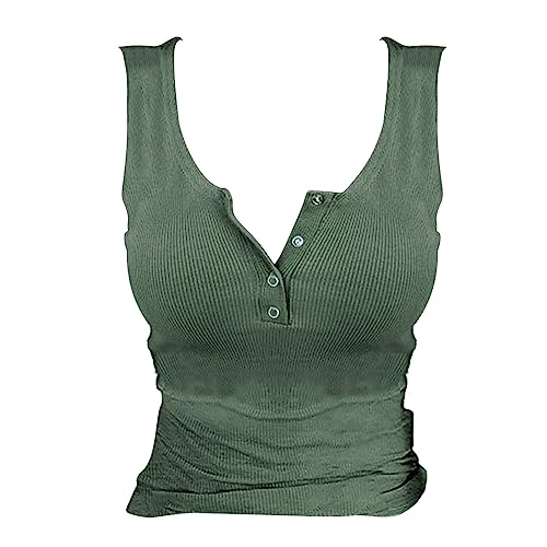 Tanktop Damen Baumwolle Damen Tank Top mit Integriertem BH Ärmellos Tanktops Sommer T Shirt Basic Oberteile Blusentop Lässige Top GNM von Surttan