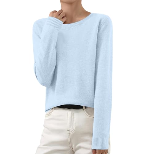 Tops Für Damen Winter Pulli Pullover V-Ausschnitt Elegant Einfarbig Strickpulli Baumwolle Grobstrick Winterpullover Warm Wollpullover Casual Lose Cashmere Pullover Gestrickter Sweater von Surttan