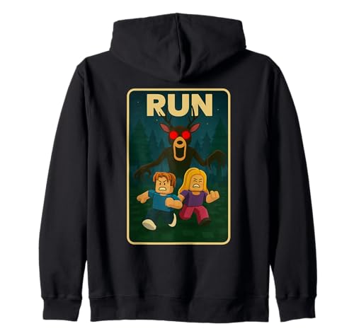 Run - 99 Nights Halloween-Gamer-Meme „Hirsch im Wald“ für Kinder Kapuzenjacke von Survival Gaming Gear