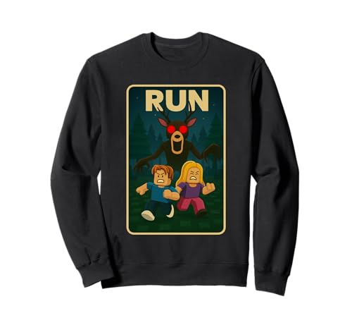 Run - 99 Nights Halloween-Gamer-Meme „Hirsch im Wald“ für Kinder Sweatshirt von Survival Gaming Gear