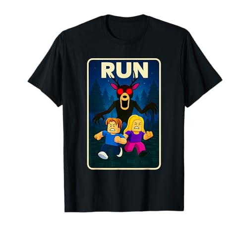 Run - 99 Nights Halloween-Gamer-Meme „Hirsch im Wald“ für Kinder T-Shirt von Survival Gaming Gear