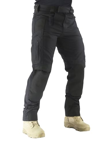Survival Tactical Gear Combat Pant Motorrad Reithose Ripstop Militär Camo Hose für Camping Wandern, Schwarz (Pro), Groß von Survival Tactical Gear
