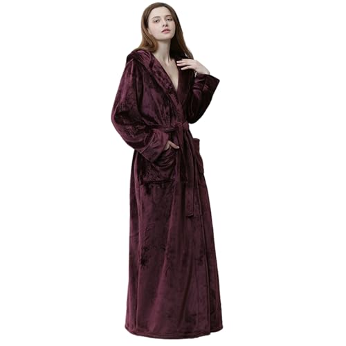 Surwin Bademantel Lang Flauschig mit Kapuze für Herren und Damen, Winter Fleece Bademantel Frottee Extra Weich Unisex Leichter Plüsch Morgenmantel für Frauen Männer Surwin Bademantel Lang Flauschig mit Kapuze für Herren und Damen, Winter Fleece Bademantel Frottee Extra Weich Unisex Leichter Plüsch Morgenmantel für Frauen Männer von Surwin