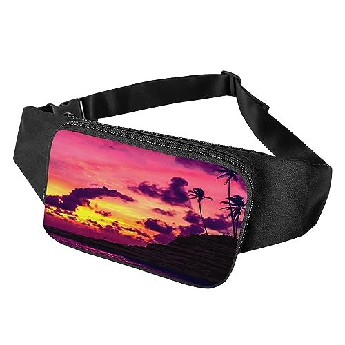 Surwin Bauchtasche für Damen Herren, Sonnenuntergang Muster Gürteltasche Hüfttasche Verstellbarem Riemen Brusttasche Umhängetasche für Reisen Outdoor Sportarten Training (Landschaft) von Surwin