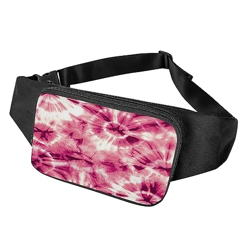 Surwin Bauchtasche für Damen Herren, Tie Dye Stil Gürteltasche Hüfttasche Verstellbarem Riemen Brusttasche Umhängetasche für Reisen Outdoor Sportarten Training Jogging Wandern (Rosa) von Surwin