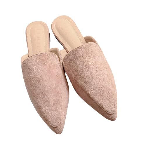 Surwin Clogs Damen, Spitz Wildleder Weiches Kork Fußbett, Pantoletten, Hausschuhe, Sommer Korksohle, Unisex Sandalen, rutschfest Gartenschuhe, Komfort Slip-On Kartoffel Schuhe (Rosa,41) von Surwin