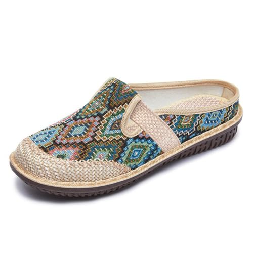 Surwin Clogs Damen, Weiches Kork Fußbett Pantoletten Hausschuhe Sommer Gummisohle Unisex Sandalen rutschfest Gartenschuhe Komfort Slip-On Kartoffel Schuhe 36-41EU (GC29 grün,41) von Surwin