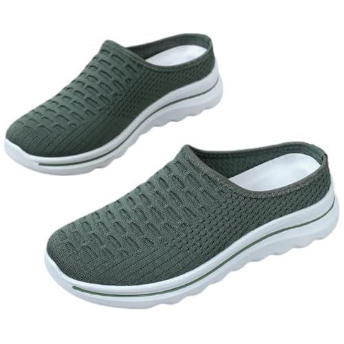 Surwin Clogs Damen, Weiches Pantoletten Hausschuhe Sommer Gummisohle Unisex Sandalen rutschfest Gartenschuhe Komfort Slip-On Kartoffel Schuhe 36-41EU (GS30 Grün,41) von Surwin