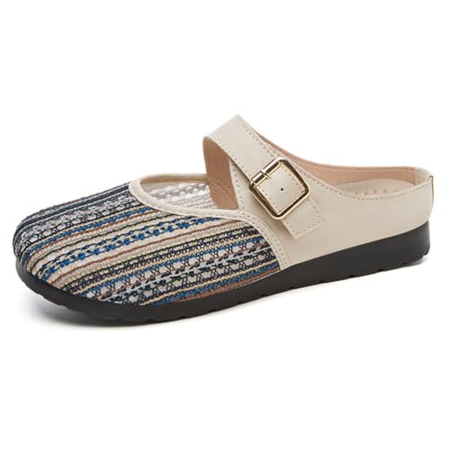Surwin Clogs Damen, Weiches Pantoletten Hausschuhe Sommer Gummisohle Unisex Sandalen rutschfest Gartenschuhe Komfort Slip-On Kartoffel Schuhe 36-41EU (MZ06 Blau,41) von Surwin
