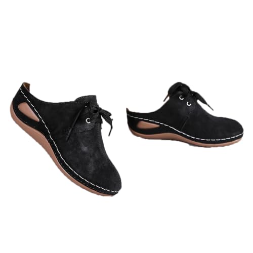 Surwin Clogs Damen, Weiches Pantoletten Hausschuhe Sommer Gummisohle Unisex Sandalen rutschfest Gartenschuhe Komfort Slip-On Kartoffel Schuhe 36-43EU (B09 Schwarz,41) von Surwin