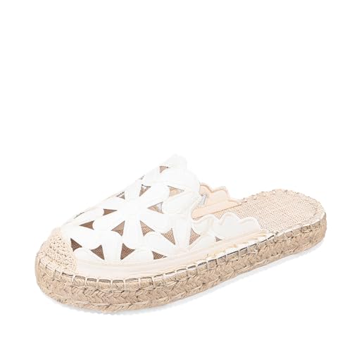 Surwin Clogs Damen Herren, Gänseblümchen Weiches Kork Fußbett, Pantoletten, Hausschuhe, Sommer Korksohle, Unisex Sandalen, rutschfest Gartenschuhe, Komfort Slip-On Kartoffel Schuhe (Beige,37) von Surwin