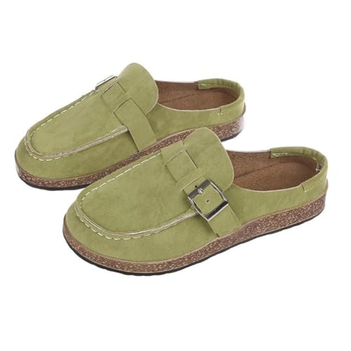 Surwin Clogs Damen Herren, Weiches Kork Fußbett Pantoletten Hausschuhe Sommer Korksohle Unisex Sandalen rutschfest Gartenschuhe Komfort Slip-On Kartoffel Schuhe (Grün,40) von Surwin