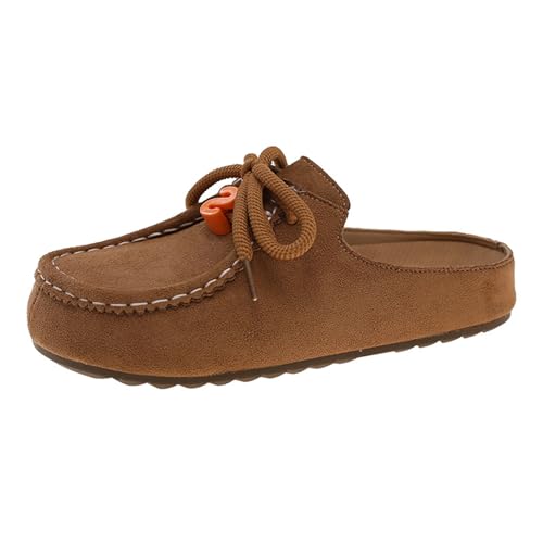 Surwin Clogs Damen Weiches Pantoletten Hausschuhe Sommer Gummisohle Unisex Sandalen rutschfest Gartenschuhe Komfort Slip-On Kartoffel Schuhe 35-40EU (S323 Braun,39) von Surwin