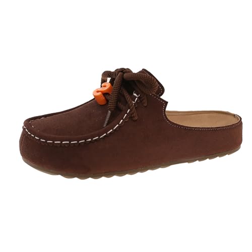 Surwin Clogs Damen Weiches Pantoletten Hausschuhe Sommer Gummisohle Unisex Sandalen rutschfest Gartenschuhe Komfort Slip-On Kartoffel Schuhe 35-40EU (S323 Kaffee,36) von Surwin